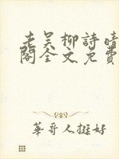 老吴柳诗晴笔趣阁全文免费阅读