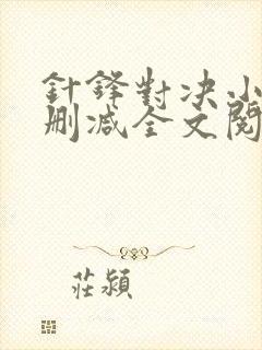 针锋对决小说未删减全文阅读