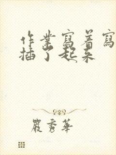 作业写着写着就插了起来