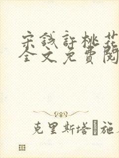 宋钱许桃花小说全文免费阅读