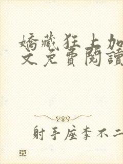 娇藏狂上加狂全文免费阅读笔趣阁