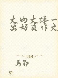 大肉大捧一进一出好爽作文