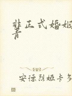 非正式婚姻雾里青