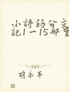 小诗的公交车日记1一15哪里能看