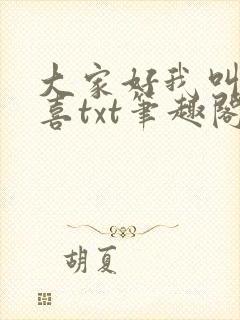 大家好我叫林小喜txt笔趣阁