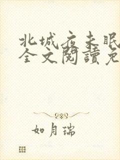北城夜未眠小说全文阅读免费