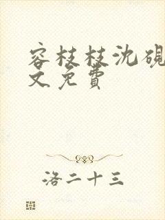 容枝枝沈砚书全文免费