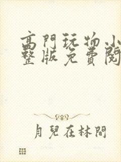 高门玩物小说完整版免费阅读