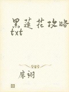 黑莲花攻略手册txt