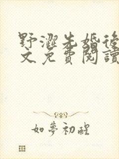 野涩先婚后爱全文免费阅读笔趣阁