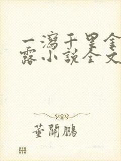 一泻千里金银花露小说全文免费阅读