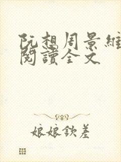 阮想周景维免费阅读全文