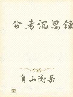 公考沉思录