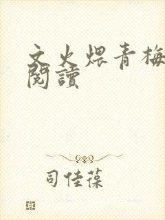 文火煨青梅免费阅读