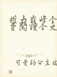 权力巅峰全本免费阅读全文