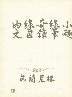 内缘奇缘小说全文目录笔趣阁