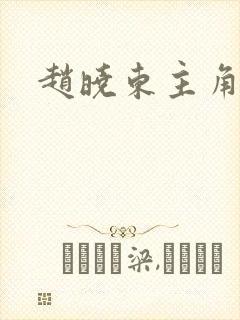 赵晓东主角小说