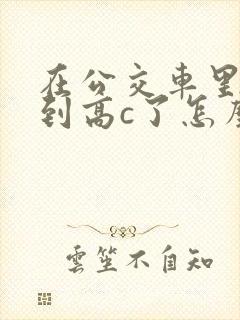 在公交车里c弄到高c了怎么办