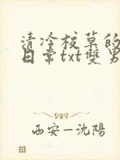 清冷校草的抹布日常txt双男主