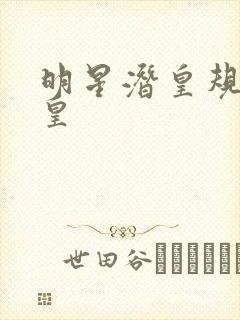 明星潜皇规则之皇