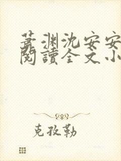 萧渊沈安安免费阅读全文小说