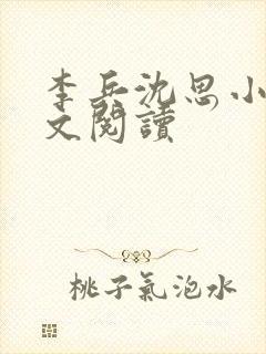 李兵沈思小说全文阅读