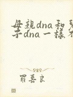 母亲dna和儿子dna一样不