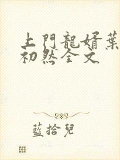 上门龙婿叶辰萧初然全文