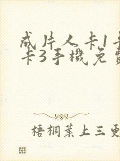 成片人卡1卡2卡3手机免费看