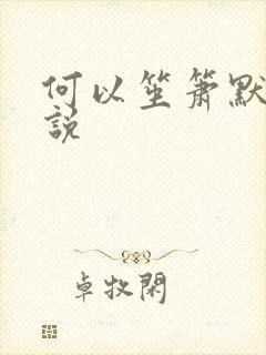 何以笙箫默 小说