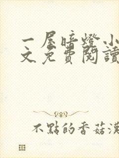 一屋暗灯小说全文免费阅读