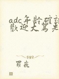 adc年龄确认欢迎大驾光临小说