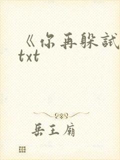 《你再躲试试》txt