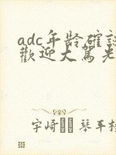 adc年龄确认欢迎大驾光临小说