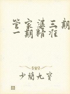 管家婆三期必开一期精准