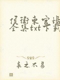 侯卫东官场笔记全集txt下载