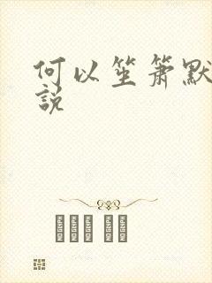 何以笙箫默 小说