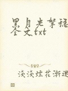 黑月光拿稳小说全文txt