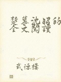 楚慕沈昭的小说全文阅读