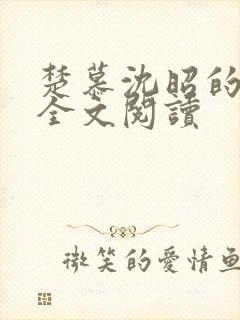 楚慕沈昭的小说全文阅读