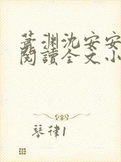 萧渊沈安安免费阅读全文小说