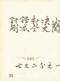 针锋对决小说未删减全文阅读