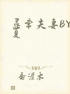 寻常夫妻BY写夏