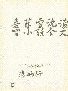 秦菲雪沈浩秦菲雪小说全文免费阅读求书