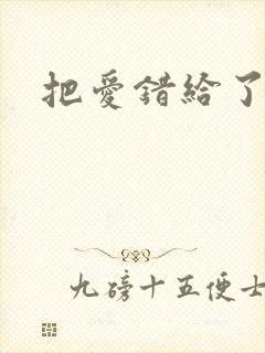 把爱错给了你