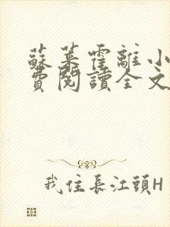 苏莱霍离小说免费阅读全文