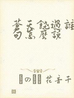 苍天饶过谁上一句怎么说