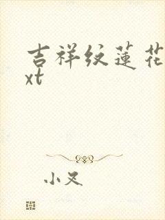 吉祥纹莲花楼txt