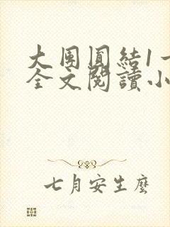 大团圆结1一6全文阅读小说