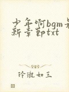 少年啊bgm最新章节txt